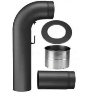 Ofenrohrset schwarz 130mm