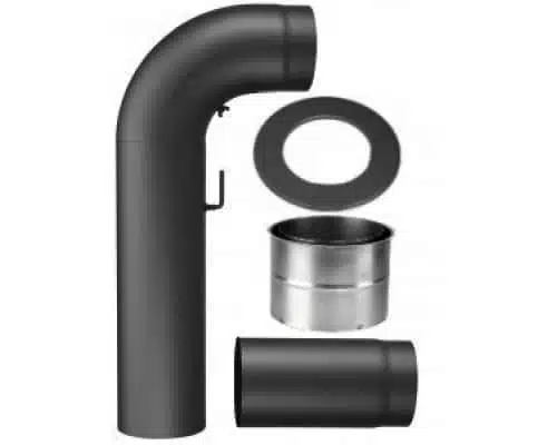Ofenrohrset schwarz 130mm